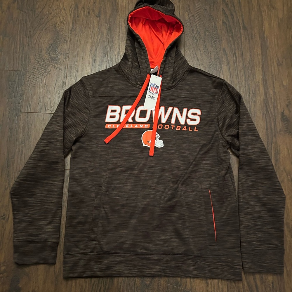 Cleveland Browns NFL Team Apparel Hoodie Size Medium NWT - Orange and Black